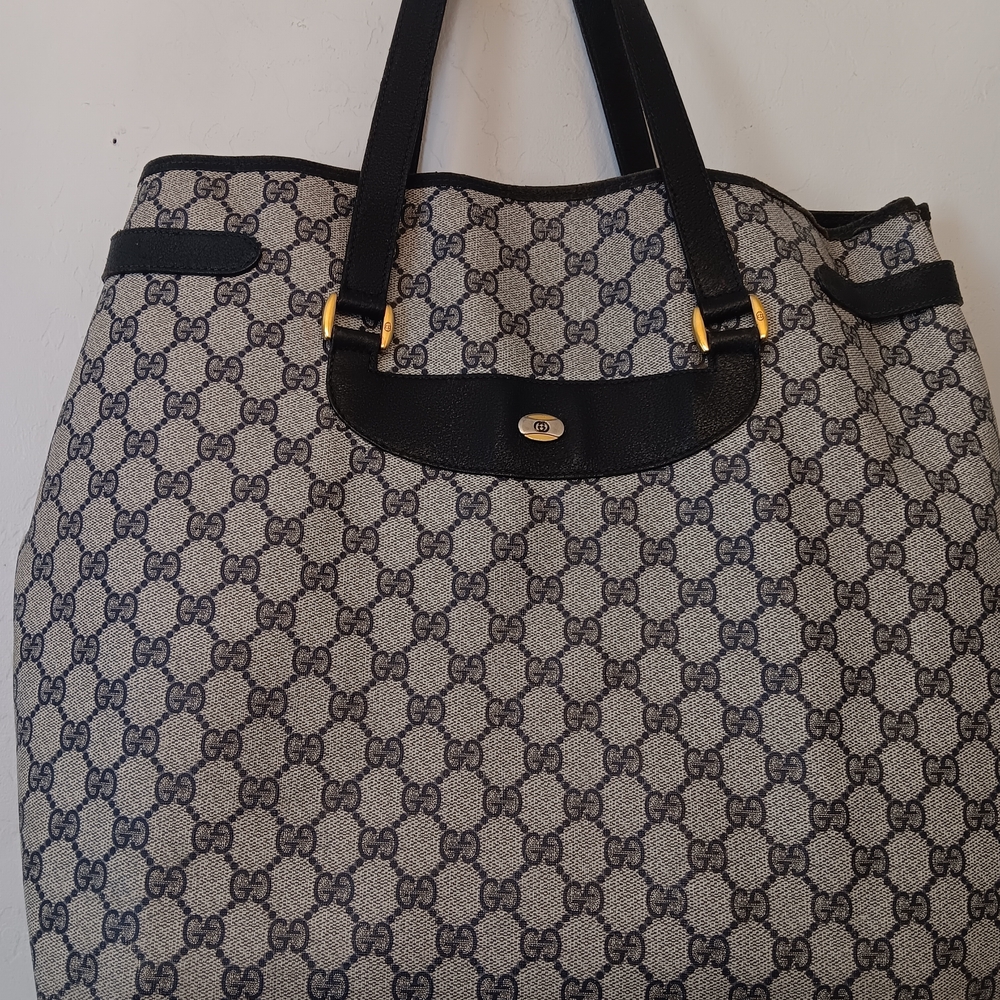 Gucci Monogram Black and Gray Tote